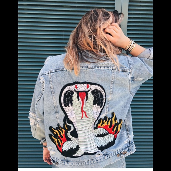 LF Jackets & Blazers - LF vintage cobra 🐍 distressed oversized denim